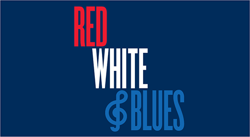 red white and blues concert graphic